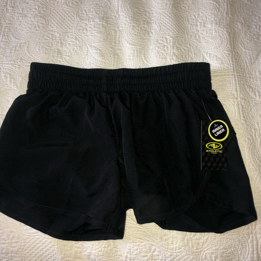 black athletic shorts